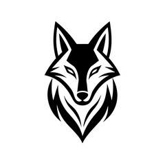 Minimalist golden wolf logo vector art illustration icon