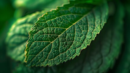 A close-up of the veins on an emerald green leaf, symbolizing eco-friendly and sustainable practices.