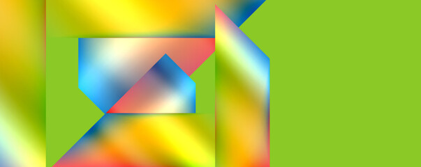 Colorful metallic geometric shapes. Vector Illustration For Wallpaper, Banner, Background, Card, Book Illustration, landing page