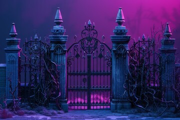 Fototapeta premium A gate with a castle in the background