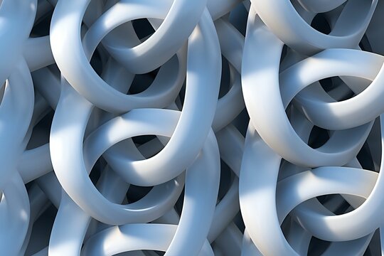 3D illustration of an abstract pattern with overlapping loops and shadows , generated by ai