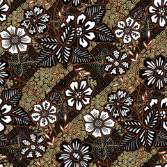 floral batik motifs, Indonesian batik for printing and other needs