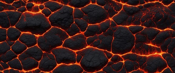 Obraz premium Lava texture fire background with molten rock, volcanic magma, and fiery patterns