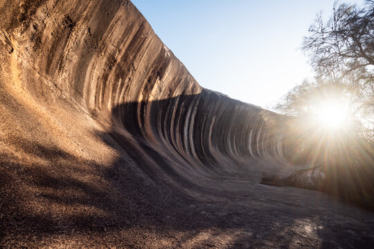 Wave rock at sunset, Hyden, Western Australia
