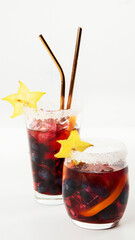 Cocktails with blueberries and ice. Blueberry ice lemonade.