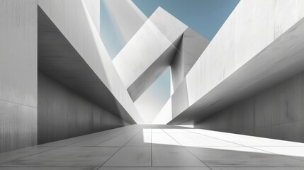 Minimalistic Abstract Architecture Desktop Wallpaper, Geometric Shapes, Monochromatic color, Modern Simplicity, banner design, brochure, pattern design, web, wallpaper, background template