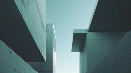 Fototapeta premium Minimalistic Abstract Architecture Desktop Wallpaper, Geometric Shapes, Monochromatic color, Modern Simplicity, banner design, brochure, pattern design, web, wallpaper, background template