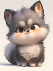 Obraz premium Cute 3D dog animal patterns, illustrations, posters, background images, decorative graphics, wallpapers, stickers.