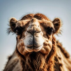 A Camel with an Arid Desert Background