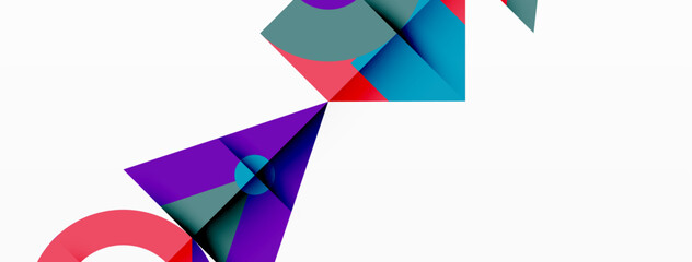 Colorful circle and triangle abstract background. Template for wallpaper, banner, presentation, background