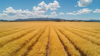 Expanse of Yellow Wheat Fields
