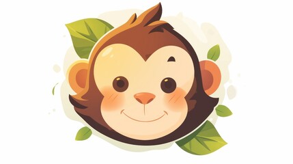 Fototapeta premium Graphic design of a charming monkey cartoon icon depicted in a 2d illustration