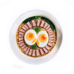 Ramen bowl mandala a steaming mandala of ramen noodle soup with pork belly and soft