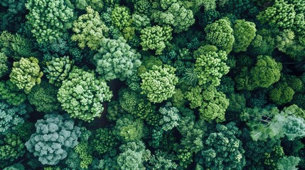 Daytime aerial perspective of trees
