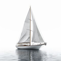 Fototapeta premium sailboat with white sails floating in the water
