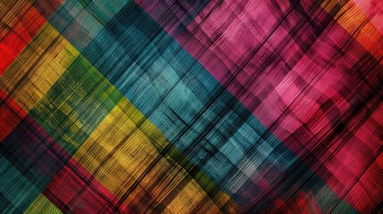 Fototapeta premium Abstract background with a colored weave pattern A modern checkered texture in a geometric plaid design suitable for wallpapers postcards fabric garments gift wrapping paper swatches graphic