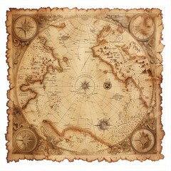 Fototapeta premium map of the world with compasses and other items