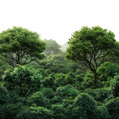 Obraz premium group of trees in a lush green forest