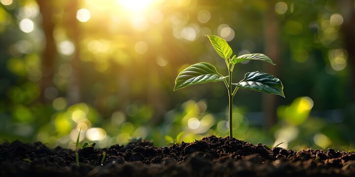 Symbolic Closeup Plant Growth Represents Hope and Continual Life. Concept Plant Growth, Symbolism, Hope, Nature, Closeup Shot