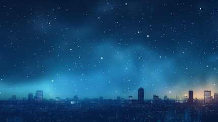 Clear night skies reveal an abundance of stars above an urban cityscape, creating a sense of tranquility and awe