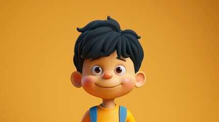 An isolated adorable 2d cartoon character awaits brimming with charm and personality