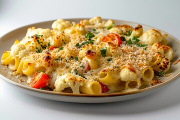Luxurious Baked Cauliflower Pasta with Creamy Cheese
