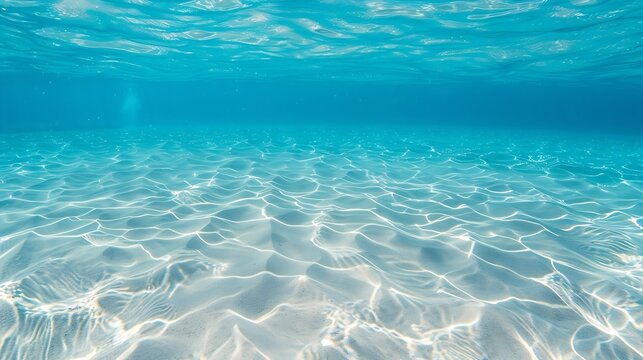 Tropical blue ocean with white sand underwater in Hawaii : Generative AI