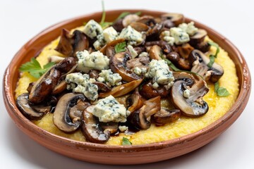 Fototapeta premium Golden Blue Cheese Mushroom Polenta