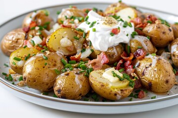 Grilled Baked Potatoes with Chives and Butter on the Grill