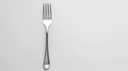 Elegant Silver Fork on a White Background