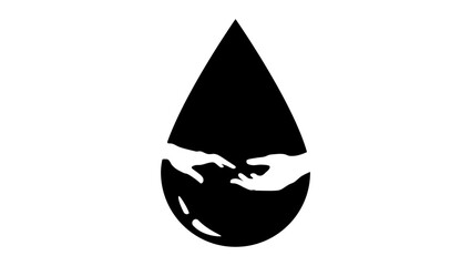 Blood Donation, black isolated silhouette