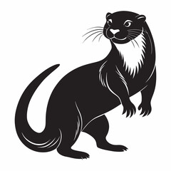 Otter minimalist and simple silhouette vector illustration