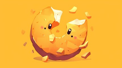 Obraz premium The fried chips symbol is a key element in the graphic design of the logo