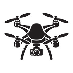 Drone silhouette vector art illustration.