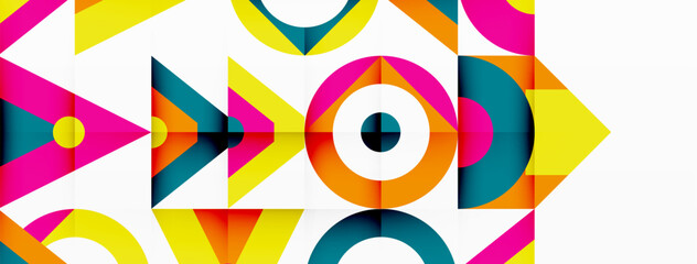 Colorful circle and triangle abstract background. Template for wallpaper, banner, presentation, background