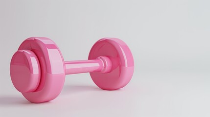 Obraz premium Pink dumbbells positioned against a white backdrop for isolation
