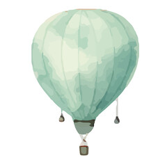 Obraz premium Watercolor Hot Air Balloons Clipart, Nursery Decor, Hand drawn Baby watercolor illustration, Air balloon, flags, pastel colors for cards, invitations, room design, hot air balloon in cartoon style.