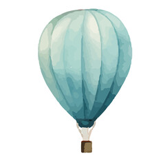 Obraz premium Watercolor Hot Air Balloons Clipart, Nursery Decor, Hand drawn Baby watercolor illustration, Air balloon, flags, pastel colors for cards, invitations, room design, hot air balloon in cartoon style.