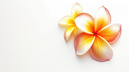 Fototapeta premium Frangipani flower on a white background