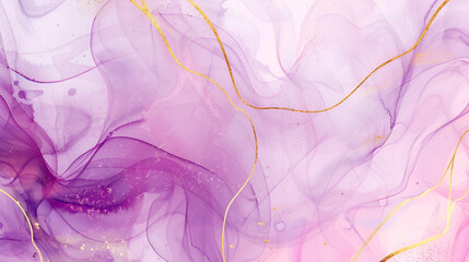Fototapeta premium Pastel purple liquid marble watercolor background
