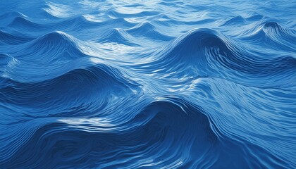 Blue sea water surface texture background with ripples. 3d illustration