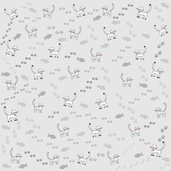 Seamless background with cats. Good for textile fabric design, wrapping paper, website wallpapers, textile, wallpaper and apparel. vector illustration