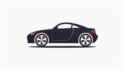 Naklejka premium A sleek and contemporary 2d graphic featuring an automobile icon symbol element sign and logo all set against a clean white background in a stylish flat design