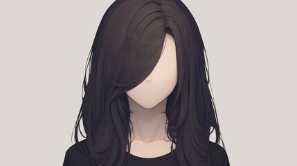 Naklejka premium Design a 2d illustration of a faceless woman icon to bring to life a captivating image