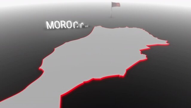 3d animated map of Morocco gets hit and fractured by the text &ldquo;Climate Crisis&rdquo;