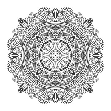recommend clip art: hand drawn mandala adult coloring book page