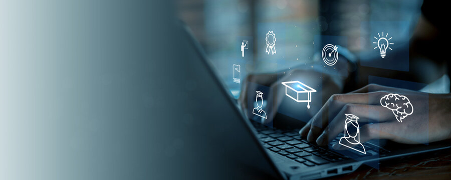 Male and female student icons. Education concept for success.