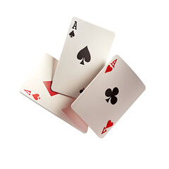 flying playing card for poker and gambling three transparent background
