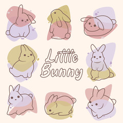 Obraz premium Set of bunny poses