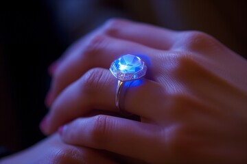 ring with holographic stone